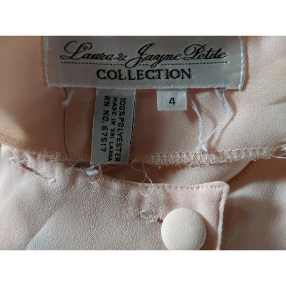 Vintage Laura and Jayne Blouse Womens Size 4 pink Double Breasted Button Cuff - Picture 2 of 4